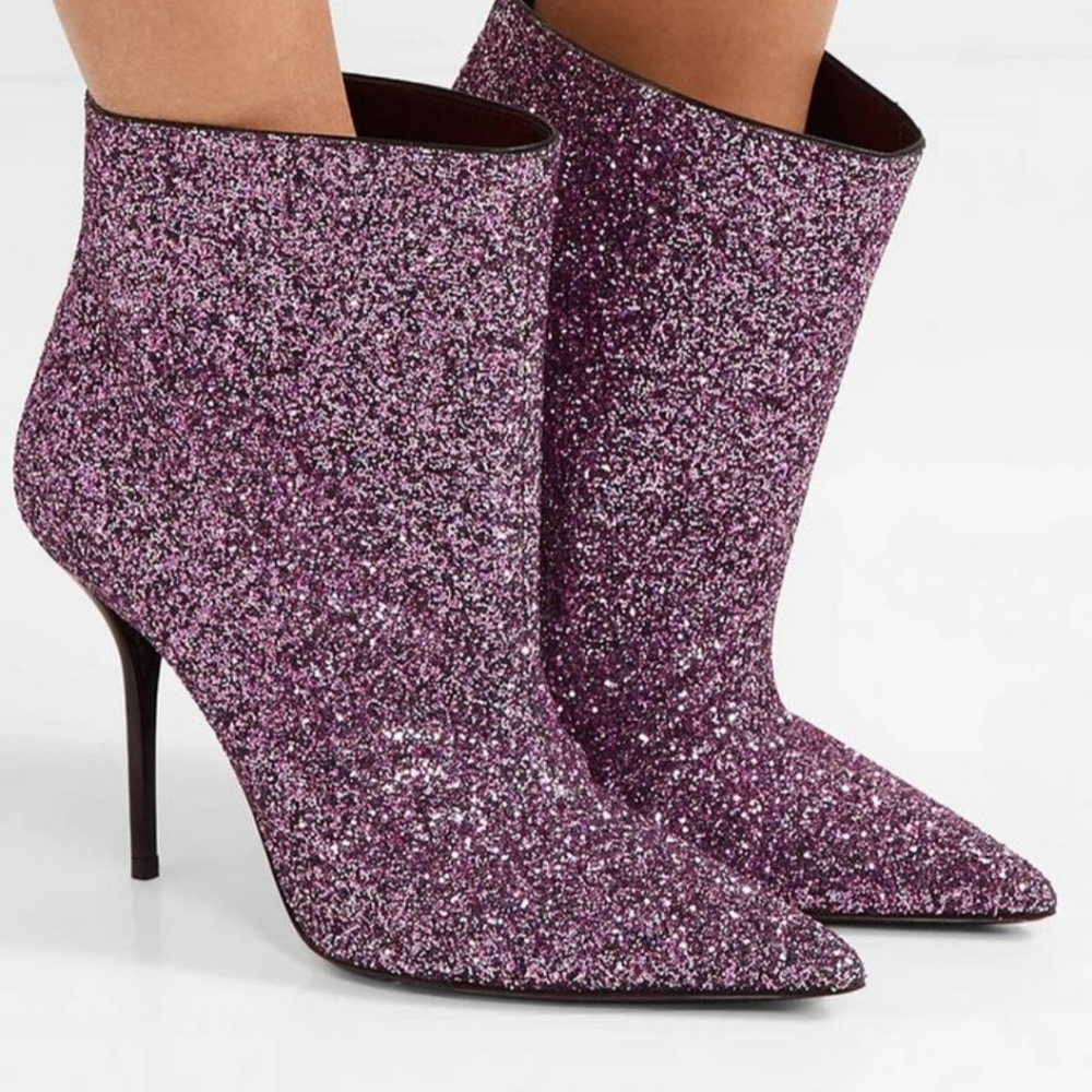 Saint Laurent YSL Pierre Glitter Boots